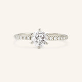 Wild Blooms Round Moissanite Diamond Engagement Ring