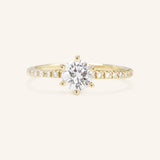 Wild Blooms Round Moissanite Diamond Engagement Ring