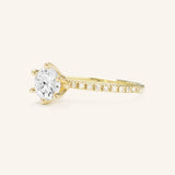 Wild Blooms Round Moissanite Diamond Engagement Ring