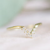 Blue Veil Diamond V Wedding Ring