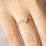 Blue Veil Diamond V Wedding Ring