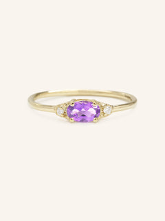 Celestia Amethyst Diamond Ring