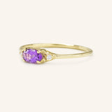 Celestia Amethyst Diamond Ring