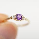 Forget Me Not Amethyst Diamond Ring