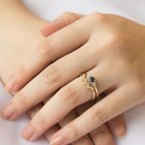 Forget Me Not Blue Sapphire Diamond Ring