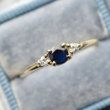 Forget Me Not Blue Sapphire Diamond Ring