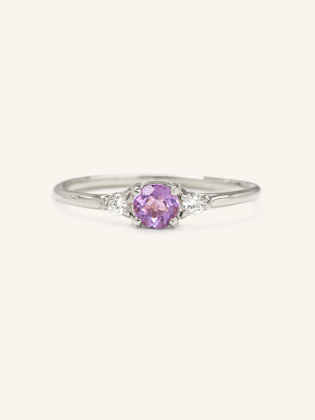Forget Me Not Amethyst Diamond Ring