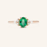 Blooms in Spring Oval Emerald Diamond Engagement Ring