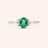 Blooms in Spring Oval Emerald Diamond Engagement Ring