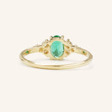 Blooms in Spring Oval Emerald Diamond Engagement Ring