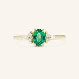 Blooms in Spring Oval Emerald Diamond Engagement Ring