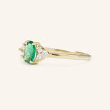Blooms in Spring Oval Emerald Diamond Engagement Ring