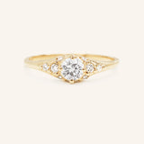 White Shade Round Moissanite Cluster Engagement Ring