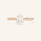 Bridal Blush Pear Moissanite Diamond Accent Engagement Ring