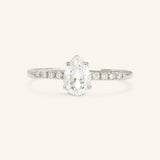 Bridal Blush Pear Moissanite Diamond Accent Engagement Ring