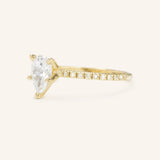 Moonlight Sky Pear Cut Moissanite Diamond Half Eternity Engagement Ring
