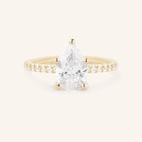 Moonlight Sky Pear Cut Moissanite Diamond Half Eternity Engagement Ring