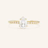 Bridal Blush Pear Moissanite Diamond Accent Engagement Ring
