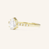 Bridal Blush Pear Moissanite Diamond Accent Engagement Ring