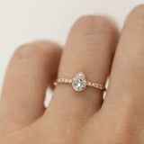 Bridal Blush Pear Moissanite Diamond Accent Engagement Ring