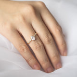Bridal Blush Pear Moissanite Diamond Accent Engagement Ring