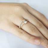 Bridal Blush Pear Moissanite Diamond Accent Engagement Ring