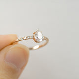 Bridal Blush Pear Moissanite Diamond Accent Engagement Ring
