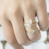 Bridal Blush Pear Moissanite Diamond Accent Engagement Ring