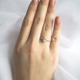 Bridal Blush Pear Moissanite Diamond Accent Engagement Ring