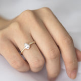 Bridal Blush Pear Moissanite Diamond Accent Engagement Ring