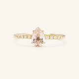 Bridal Blush Pear Morganite Diamond Accent Engagement Ring