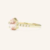 Bridal Blush Pear Morganite Diamond Accent Engagement Ring