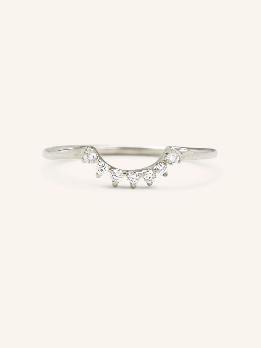 Crescent Diamond Wedding Ring