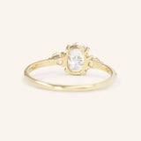 Blushing Bride Oval Three Stone Moissanite Engagement Ring