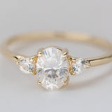 Blushing Bride Oval Three Stone Moissanite Engagement Ring