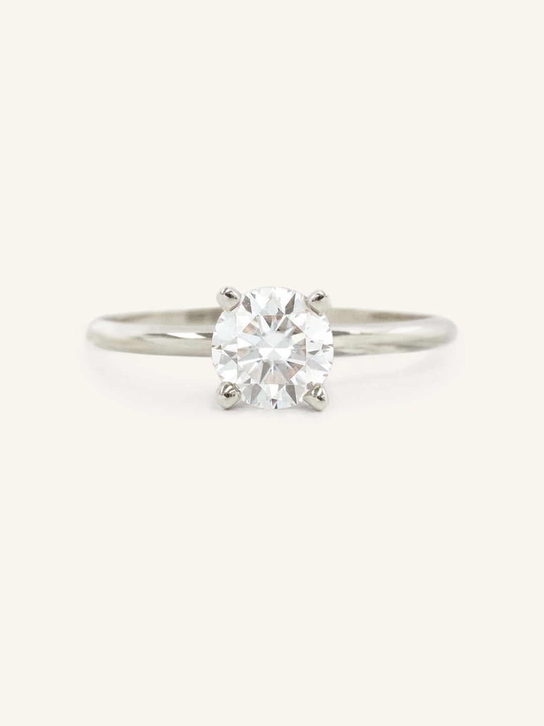 Classical Solo Round Moissanite Engagement Ring
