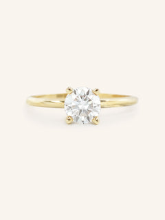 Classical Solo Round Moissanite Engagement Ring