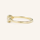 Summer Triangle Round Moissanite Three Stone Engagement Ring