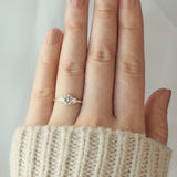 Summer Triangle Round Moissanite Three Stone Engagement Ring