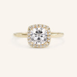 BRIDAL ROSE Halo Cushion Lab-Grown Diamond Engagement Ring