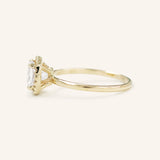 Bridal Rose Cushion Moissanite Halo Engagement Ring