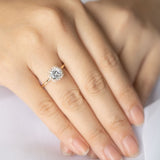 BRIDAL ROSE Halo Cushion Lab-Grown Diamond Engagement Ring