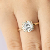 BRIDAL ROSE Halo Cushion Lab-Grown Diamond Engagement Ring