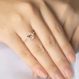 BRIDAL ROSE Halo Cushion Morganite Engagement Ring