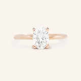 Classical Solo Oval Moissanite Solitaire Engagement Ring