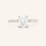 Classical Solo Oval Moissanite Solitaire Engagement Ring