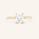 Classical Solo Oval Moissanite Solitaire Engagement Ring