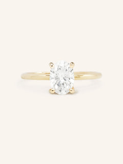 Classical Solo Oval Diamond Solitaire Engagement Ring