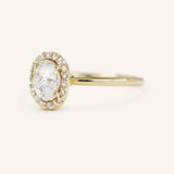 BRIDAL ROSE Halo Oval Moissanite Engagement Ring