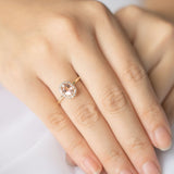 BRIDAL ROSE Halo Oval Morganite Engagement Ring